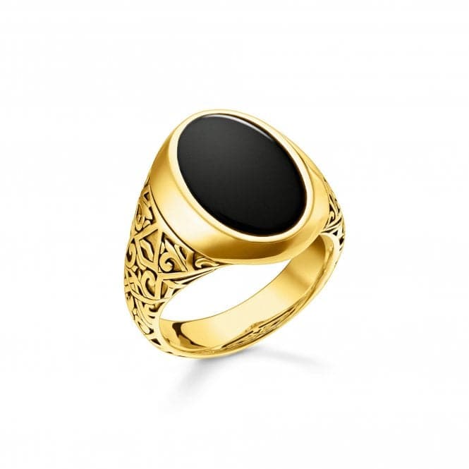 Rebel At Heart Gold Plated Black Ring TR2242 - 177 - 11Thomas Sabo Sterling SilverTR2242 - 177 - 11 - 60