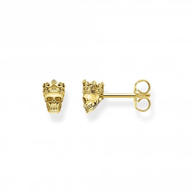 Rebel At Heart Gold Plated Skull Earrings H2163 - 413 - 39Thomas Sabo Sterling SilverH2163 - 413 - 39