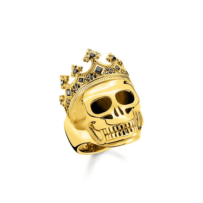 Rebel At Heart Gold Plated Skull King Ring TR2207 - 414 - 11Thomas Sabo Sterling SilverTR2207 - 414 - 11 - 60