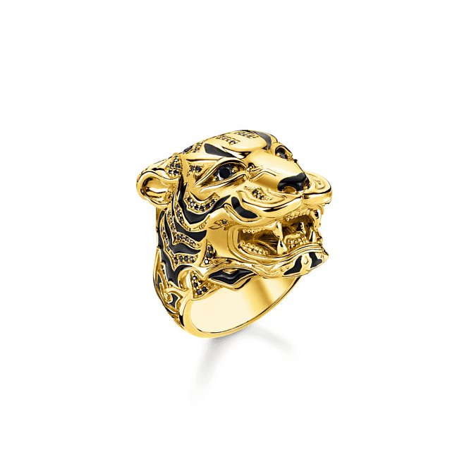 Rebel At Heart Gold Plated Tiger Ring TR2295 - 565 - 39Thomas Sabo Sterling SilverTR2295 - 565 - 39 - 60