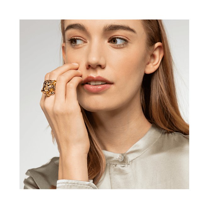 Rebel At Heart Gold Plated Tiger Ring TR2295 - 565 - 39Thomas Sabo Sterling SilverTR2295 - 565 - 39 - 60