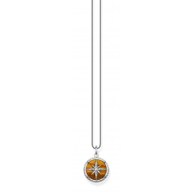 Rebel At Heart Tiger's Eye Compass Pendant PE833 - 826 - 2Thomas Sabo Sterling SilverPE833 - 826 - 2