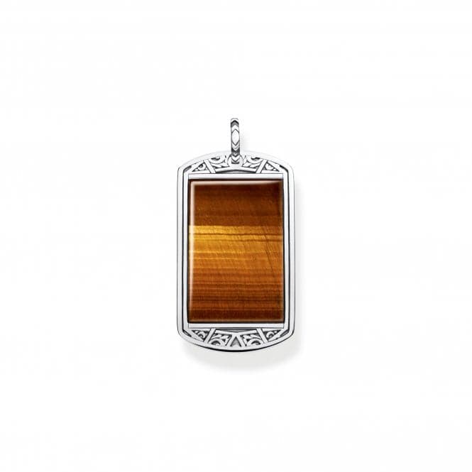 Rebel At Heart Tiger's Eye Dog Tag Pendant PE838 - 826 - 2Thomas Sabo Sterling SilverPE838 - 826 - 2