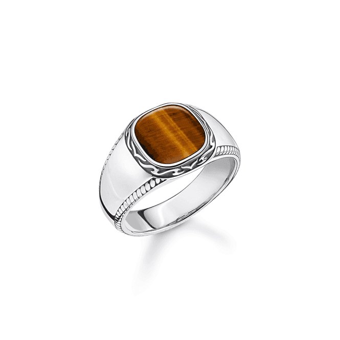 Rebel At Heart Tiger's Eye Ring TR2388 - 826 - 2Thomas Sabo Sterling SilverTR2388 - 826 - 2 - 60