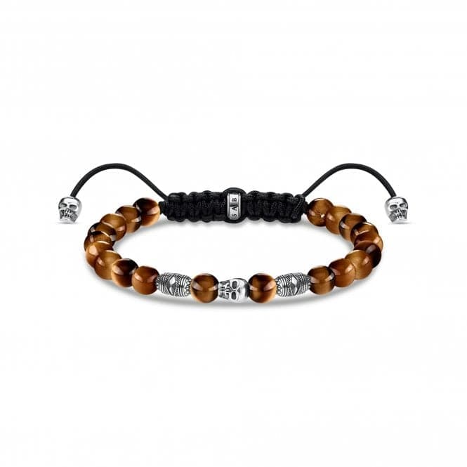 Rebel At Heart Tiger's Eye Skull Bracelet A1945 - 329 - 2 - L22VThomas Sabo Sterling SilverA1945 - 329 - 2