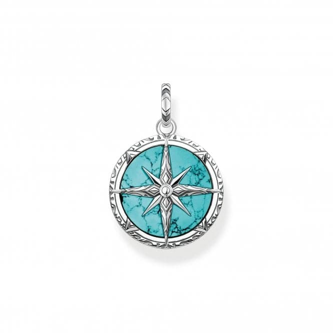 Rebel At Heart Turquoise Compass Pendant PE833 - 878 - 17Thomas Sabo Sterling SilverPE833 - 878 - 17