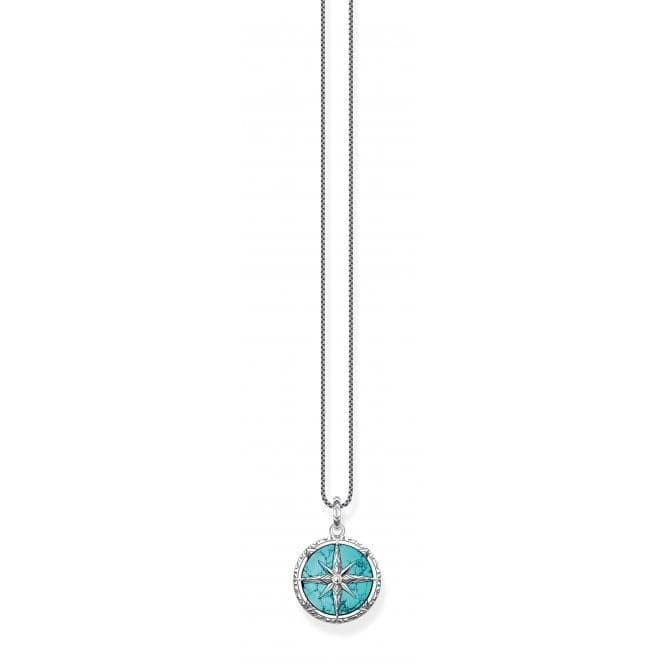 Rebel At Heart Turquoise Compass Pendant PE833 - 878 - 17Thomas Sabo Sterling SilverPE833 - 878 - 17