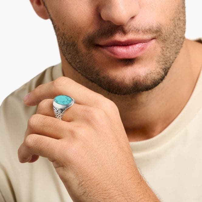 Rebel At Heart Turquoise Ring TR2242 - 878 - 17Thomas Sabo Sterling SilverTR2242 - 878 - 17 - 60