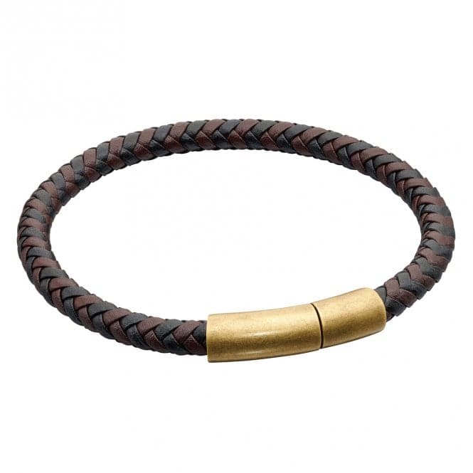 Reborn Two Tone Brown Recycled Leather Bracelet B5326Fred BennettB5326