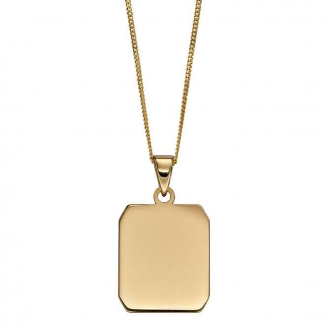 Rectangle Dog Tag Pendant GP2259Elements GoldGP2259
