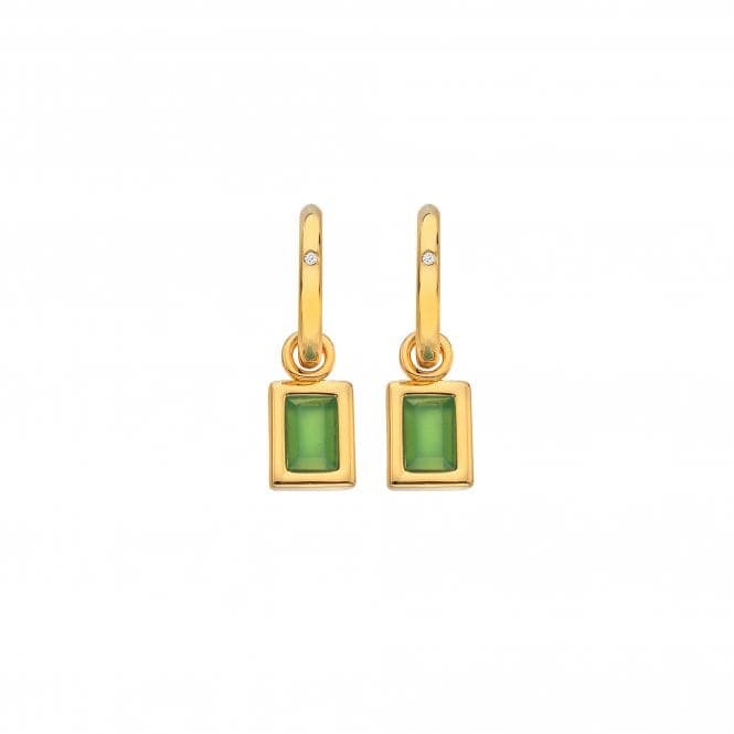 Rectangle Green Agate Earrings DE766Hot Diamonds x GemstonesDE766