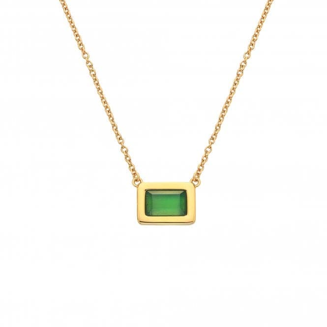 Rectangle Green Agate Necklace DN181Hot Diamonds x GemstonesDN181