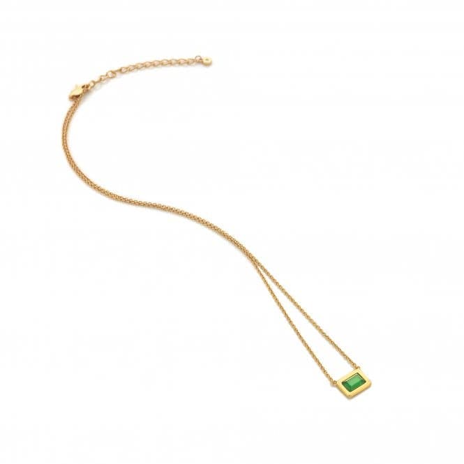Rectangle Green Agate Necklace DN181Hot Diamonds x GemstonesDN181