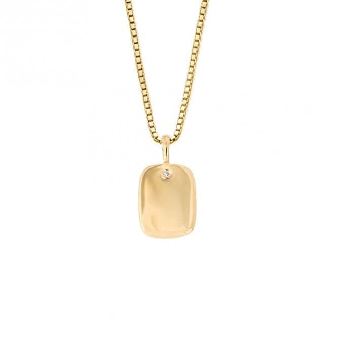 Rectangular Tag Gold Plated Silver Diamond Pendant P5209D for DiamondP5209