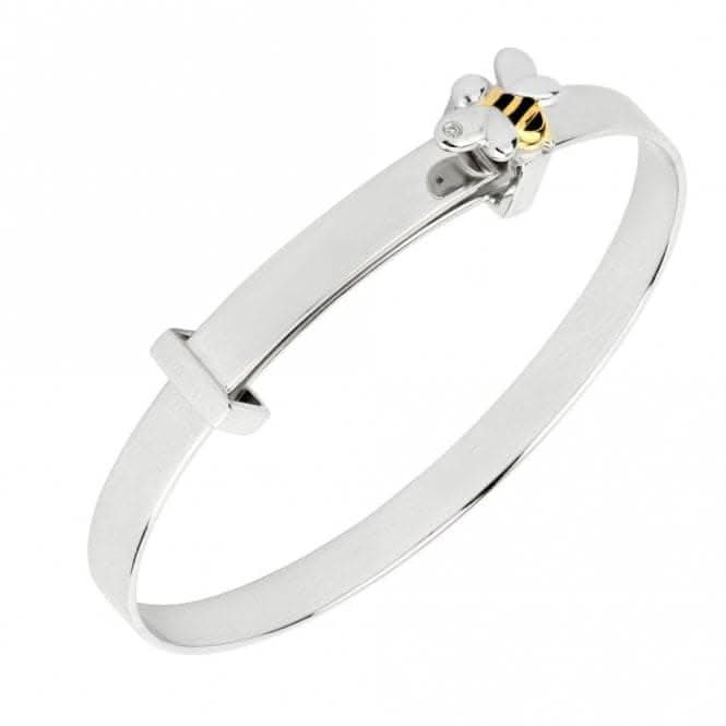 Recycled Silver &amp; Gold Plated Bee Bangle B5369D for DiamondB5369