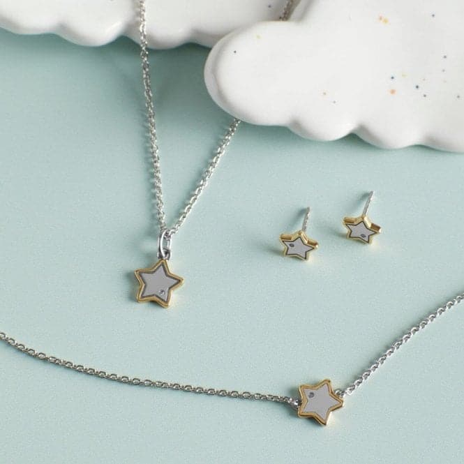 Recycled Silver & Gold Plated Star Necklace P5207D for DiamondN4489