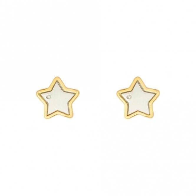 Recycled Silver &amp; Gold Plated Star Stud Earrings E6158D for DiamondE6158