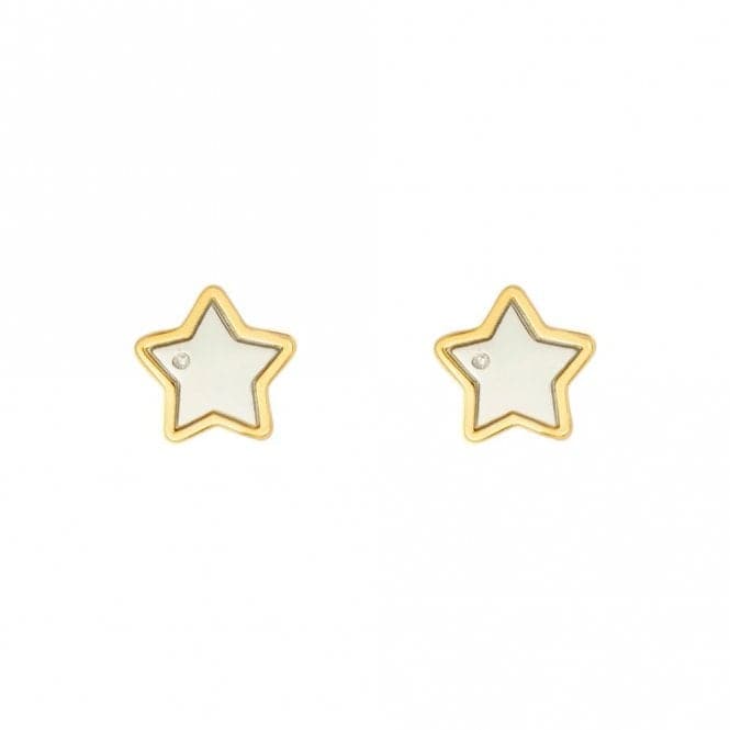 Recycled Silver & Gold Plated Star Stud Earrings E6158D for DiamondE6158