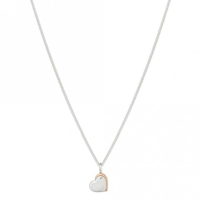 Recycled Silver & Rose Gold Plated Heart Necklace P5227D for DiamondP5227