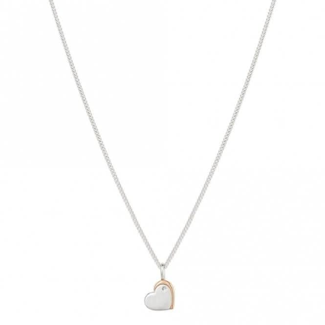 Recycled Silver & Rose Gold Plated Heart Necklace P5227D for DiamondP5227
