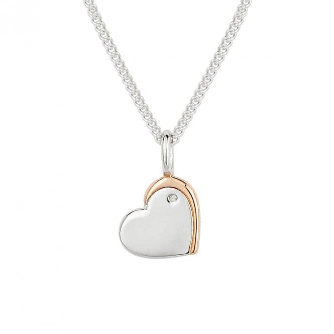 Recycled Silver & Rose Gold Plated Heart Necklace P5227D for DiamondP5227