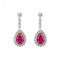 Red Zirconia Teardrop Pave Surround Earrings E6193DiamonfireE6193