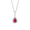 Red Zirconia Teardrop Pave Surround Necklace N4501DiamonfireN4501