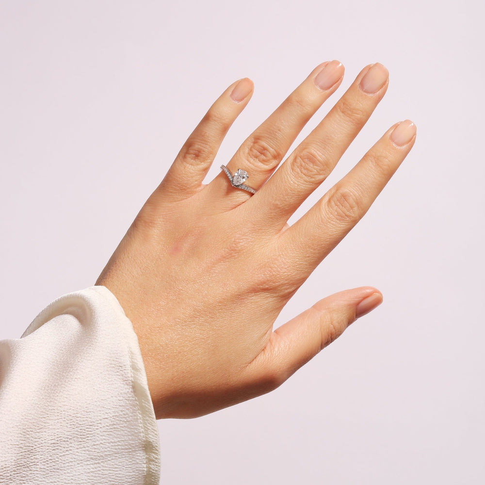 Remi | 9ct White Gold 0.86ct tw Pear Lab Grown Diamond Engagement RingCreated BrillianceBA0073888 - M