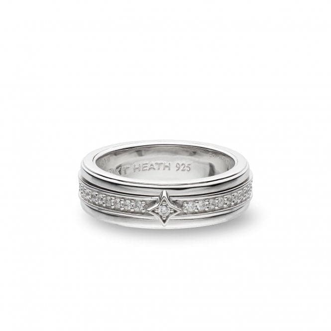 Revival Astoria Starburst Zirconia Rhodium Plated Spinner Ring 10496CZKit Heath10496CZL