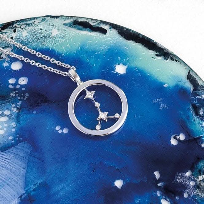 Revival Céleste Constellation Zirconia Rhodium Plated Capricorn 18" Necklace 90471CAPKit Heath90471CAP