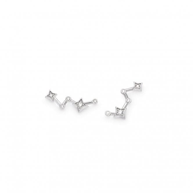 Revival Céleste Constellation Zirconia Rhodium Plated Offset Stud Earrings 30471CZKit Heath30471CZ
