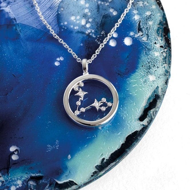 Revival Céleste Constellation Zirconia Rhodium Plated Pisces 18" Necklace 90471PISKit Heath90471PIS