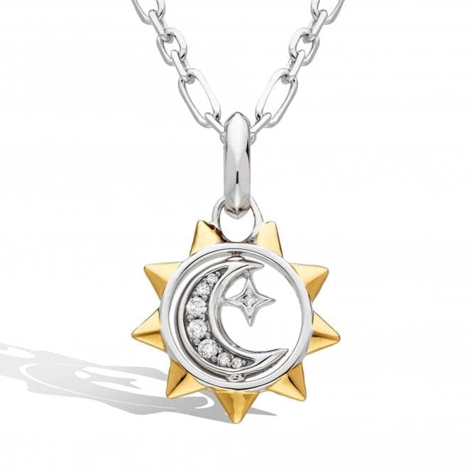 Revival Celeste Pavé 18ct Gold Plated Sun Moon Star 18" Necklace 90493GCZKit Heath90493GCZ