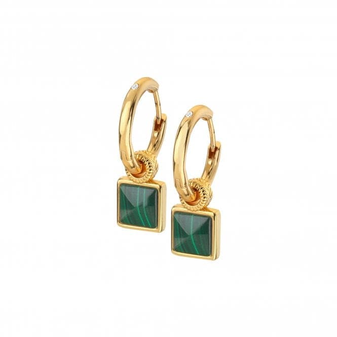 Revive Malachite Square Earrings DE713Hot Diamonds x Jac JossaDE713