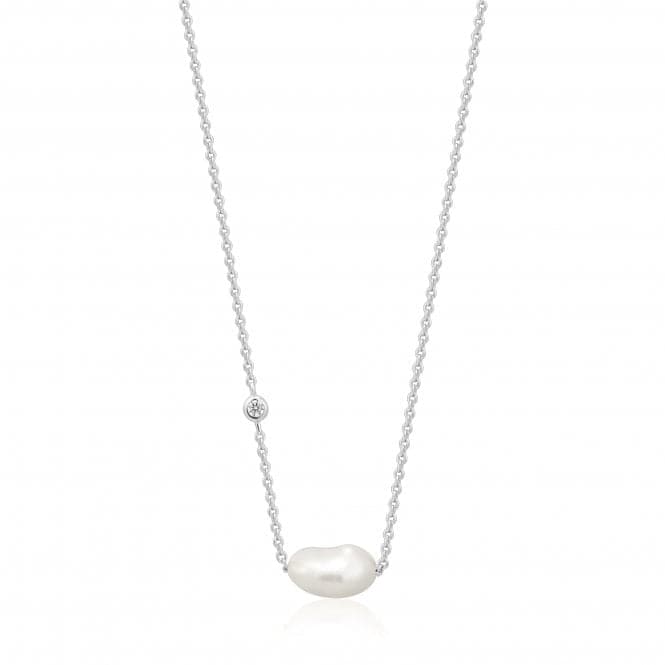 Rhodium Pearl Necklace N019 - 02HAnia HaieN019 - 02H