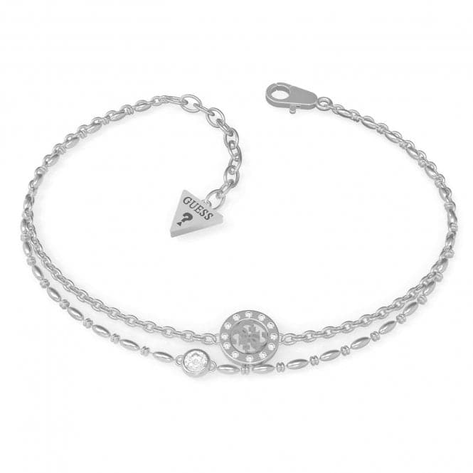 Rhodium Plated 4G Logo Swarovski Crystal Charm Bracelet UBB79032 - LGuess JewelleryUBB79032 - L