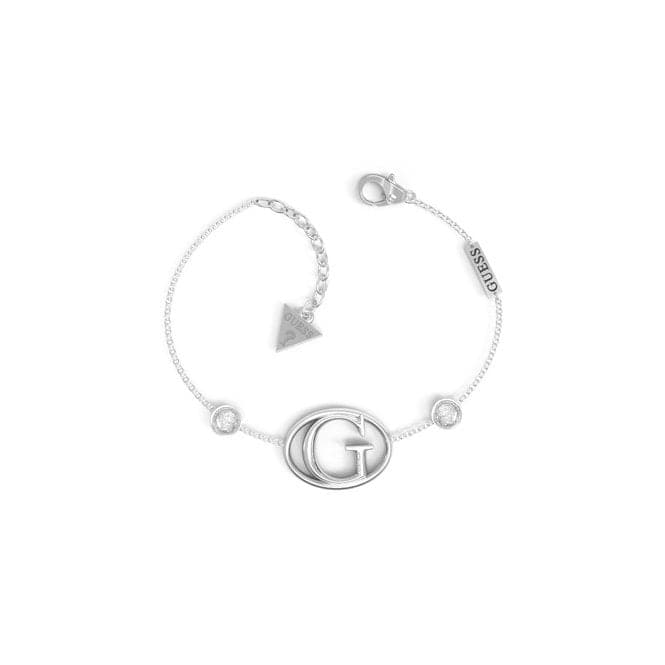 Rhodium Plated G Logo Crystal Bracelet UBB01047RHLGuess JewelleryUBB01047RHL