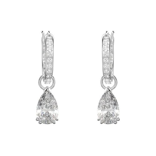 Rhodium plated Millenia Pear Cut White Hoop Earrings 5636716Swarovski5636716