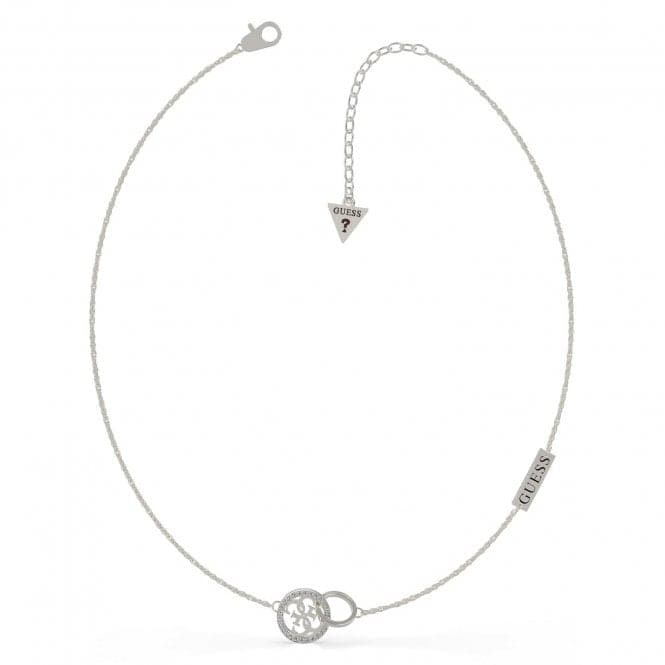 Rhodium Plated Swarovski Crystals 16 - 18" Embrace Rings Necklace UBN79045Guess JewelleryUBN79045