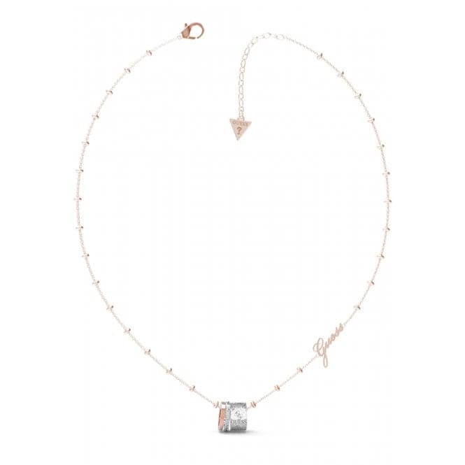 Rhodium & Rose Gold Plated Crystal 4G Logo Band Necklace UBN01154RHRGGuess JewelleryUBN01154RHRG