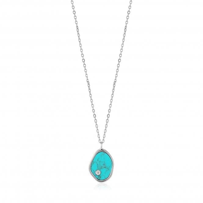 Rhodium Tidal Turquoise Necklace N027 - 01HAnia HaieN027 - 01H