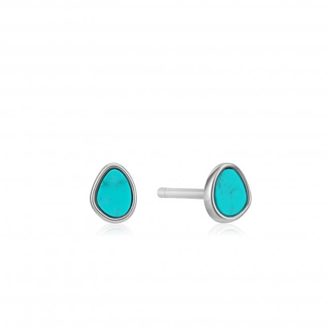 Rhodium Tidal Turquoise Stud Earrings E027 - 04HAnia HaieE027 - 04H