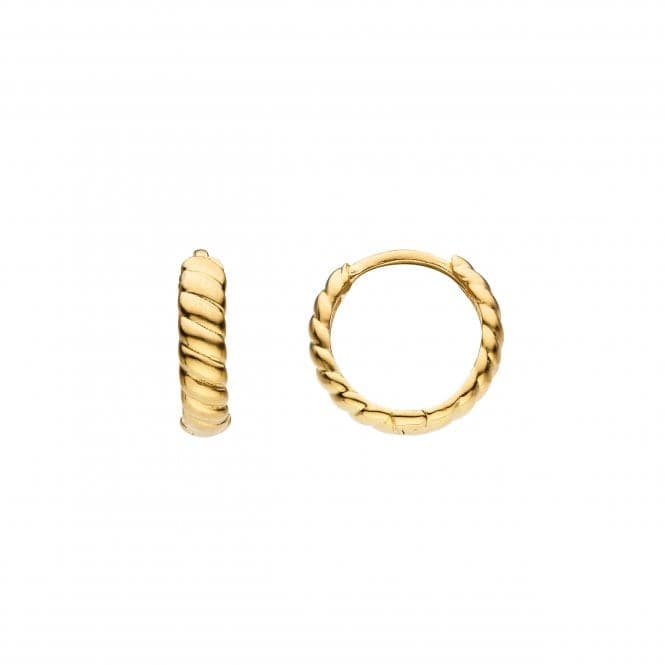 Ridged Gold Plated 10mm Hoop Earrings 66859GDDew66859GD