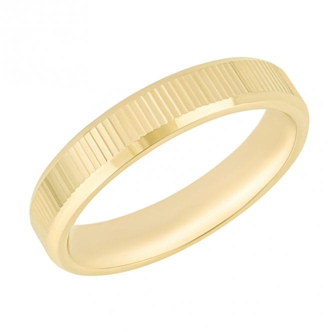 Ridged Textured 9ct Yellow Gold Ring GR615Elements GoldGR615 52