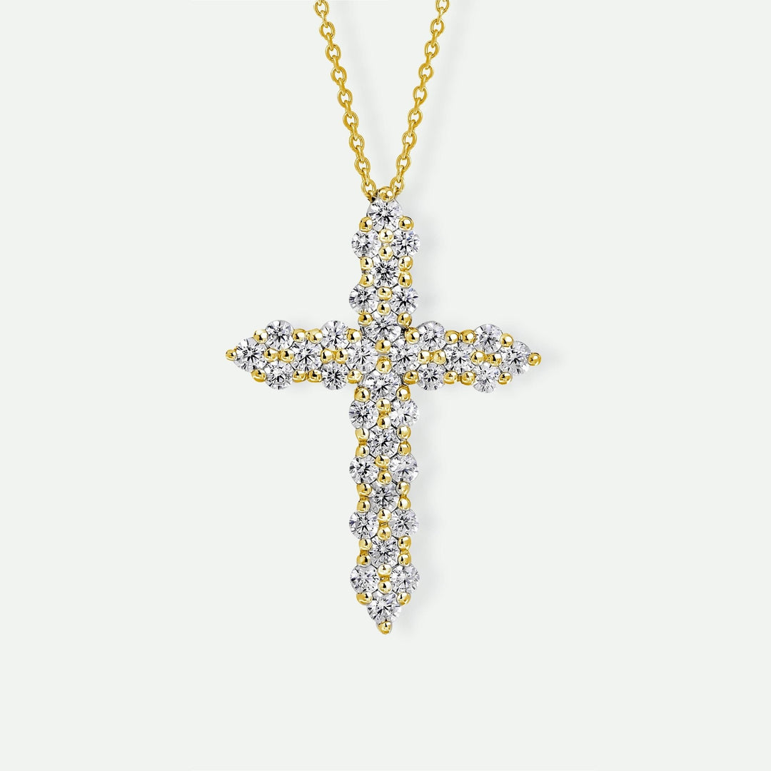 Rita | 9ct Yellow Gold 0.53ct tw Lab Grown Diamond Cross PendantCreated BrillianceBA0072394