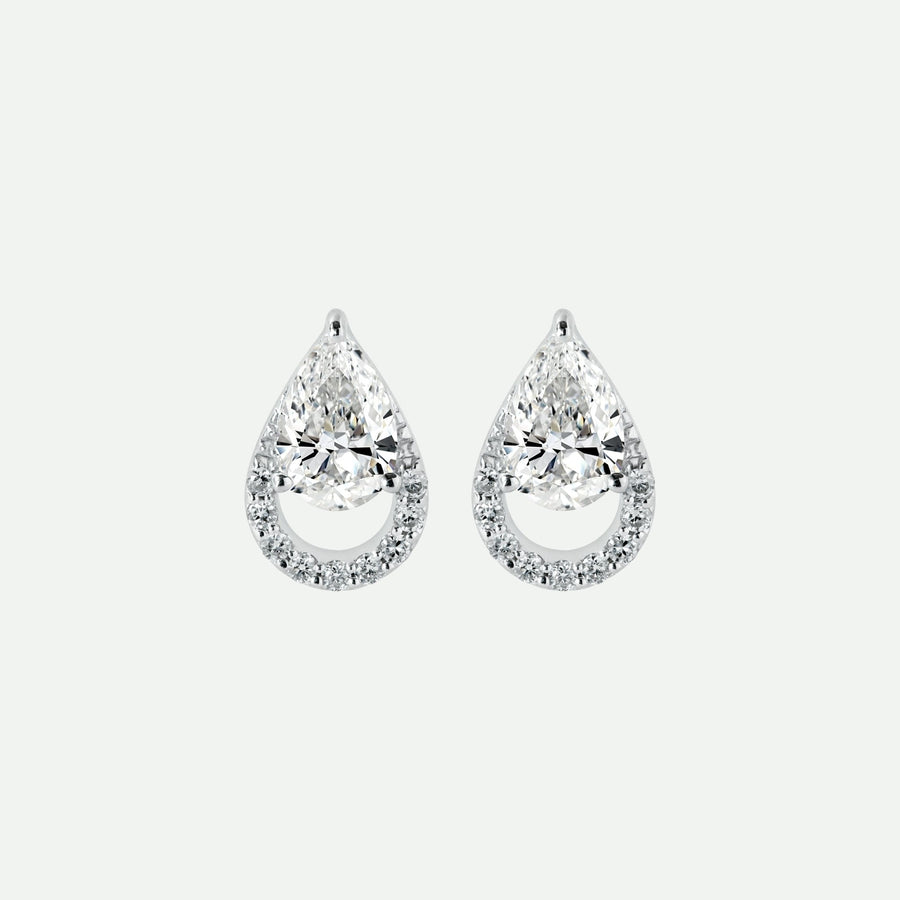 Riva Earring | 9ct White Gold 1.09ct tw Lab Grown Diamond Stud EarringsCreated BrillianceBA0073990