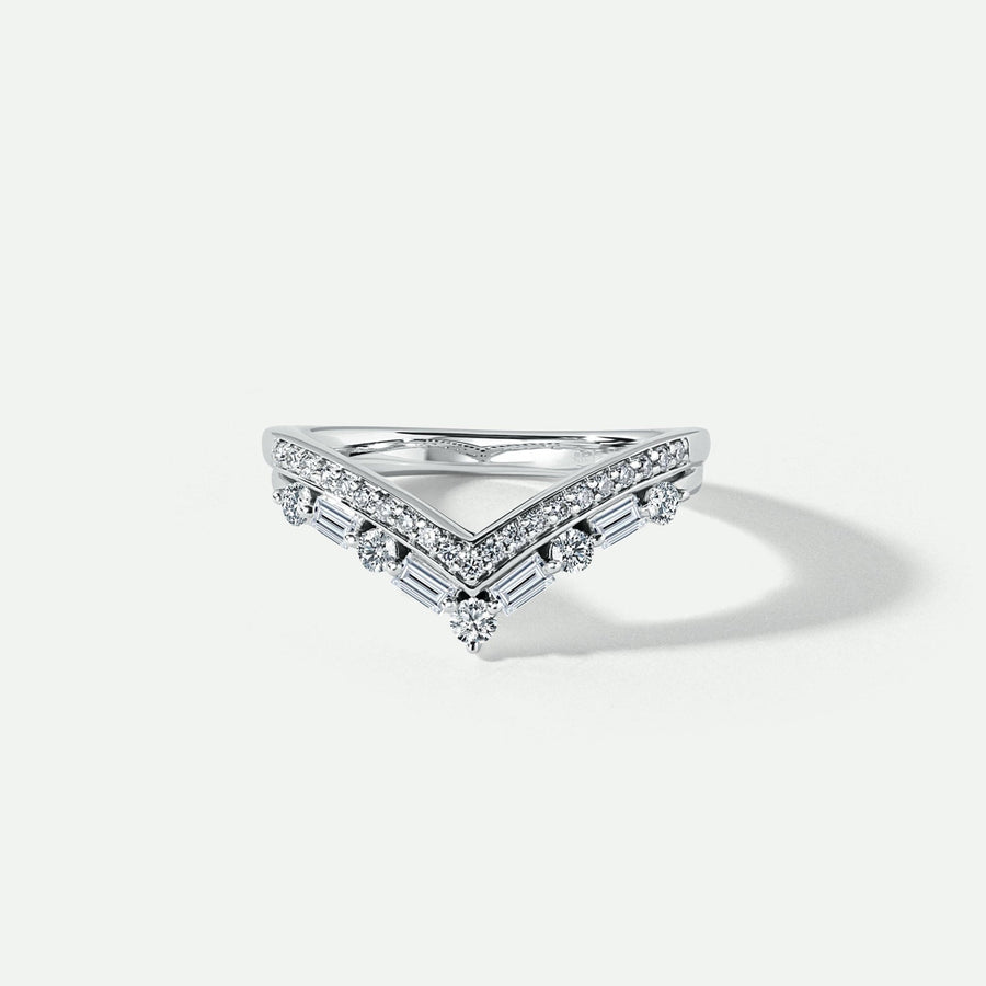Riviera | 9ct White Gold 0.40ct tw Lab Grown Diamond Wishbone RingCreated BrillianceBA0073988 - N