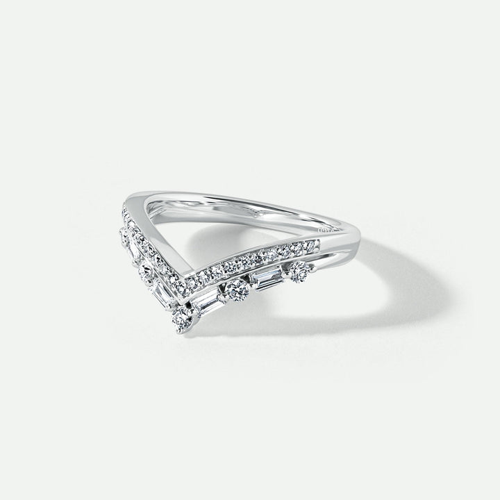 Riviera | 9ct White Gold 0.40ct tw Lab Grown Diamond Wishbone RingCreated BrillianceBA0073988 - N