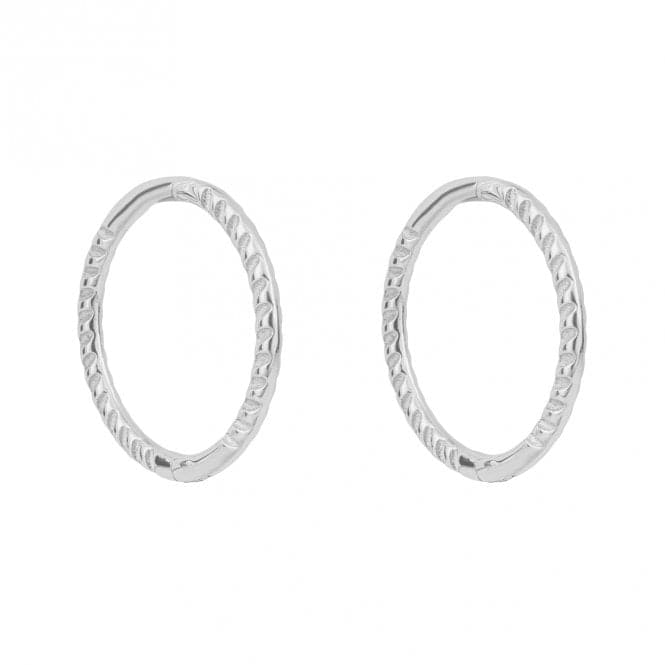 Rope Effect 9ct White Gold Hoop Earrings GE1001Elements GoldGE1001