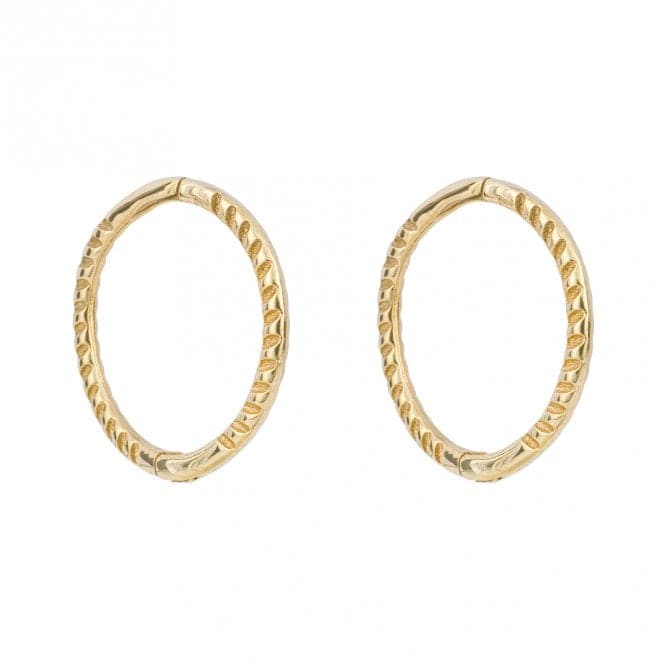 Rope Effect 9ct Yellow Gold Hoop Earrings GE1000Elements GoldGE1000